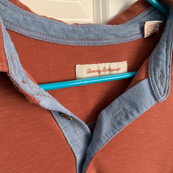 Tommy Bahama XL vintage look 1/4 button shirt. - Picture 2 of 3